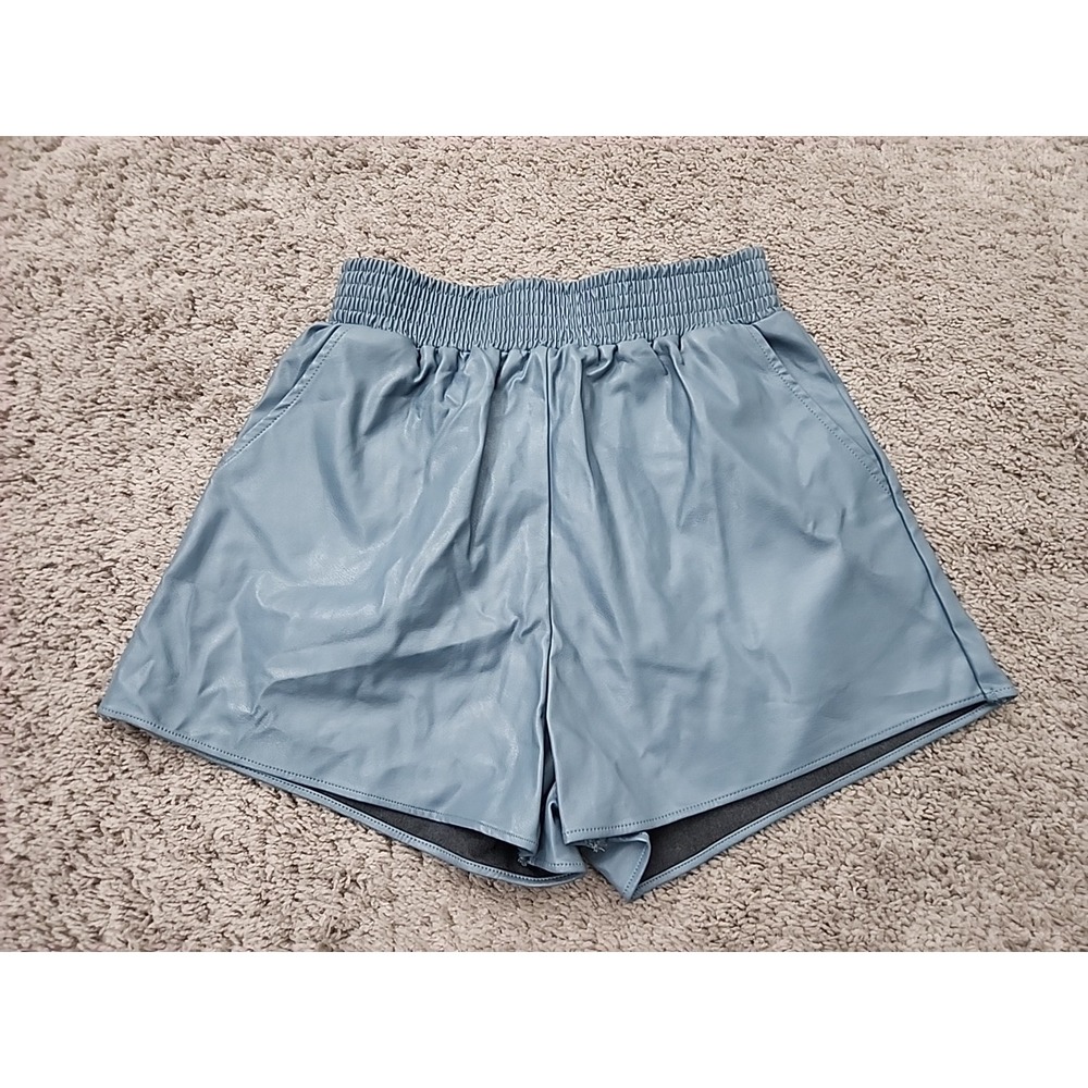 Molly Green Faux Leather Shorts Womens S High Rise Pull On Edgy Chic